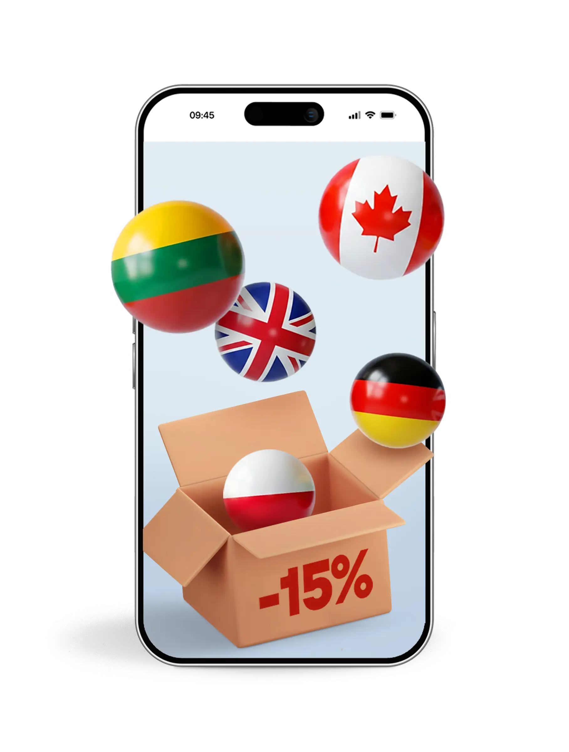 До 15% на доставку за кордон